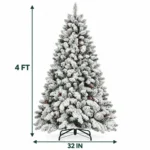 4 ft Flocked Artificial Christmas Tree, 366 Tips