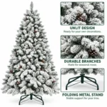 4 ft Flocked Artificial Christmas Tree, 366 Tips