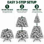 4 ft Flocked Artificial Christmas Tree, 366 Tips