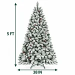 5 ft Flocked Artificial Christmas Tree, 600 Tips