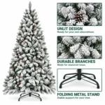 5 ft Flocked Artificial Christmas Tree, 600 Tips