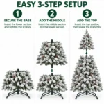 5 ft Flocked Artificial Christmas Tree, 600 Tips