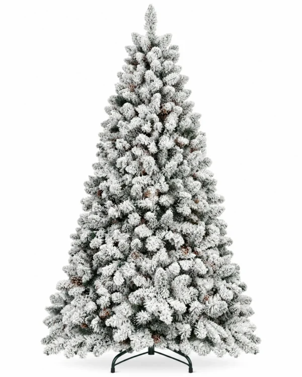 6 ft Flocked Artificial Christmas Tree, 888 Tips