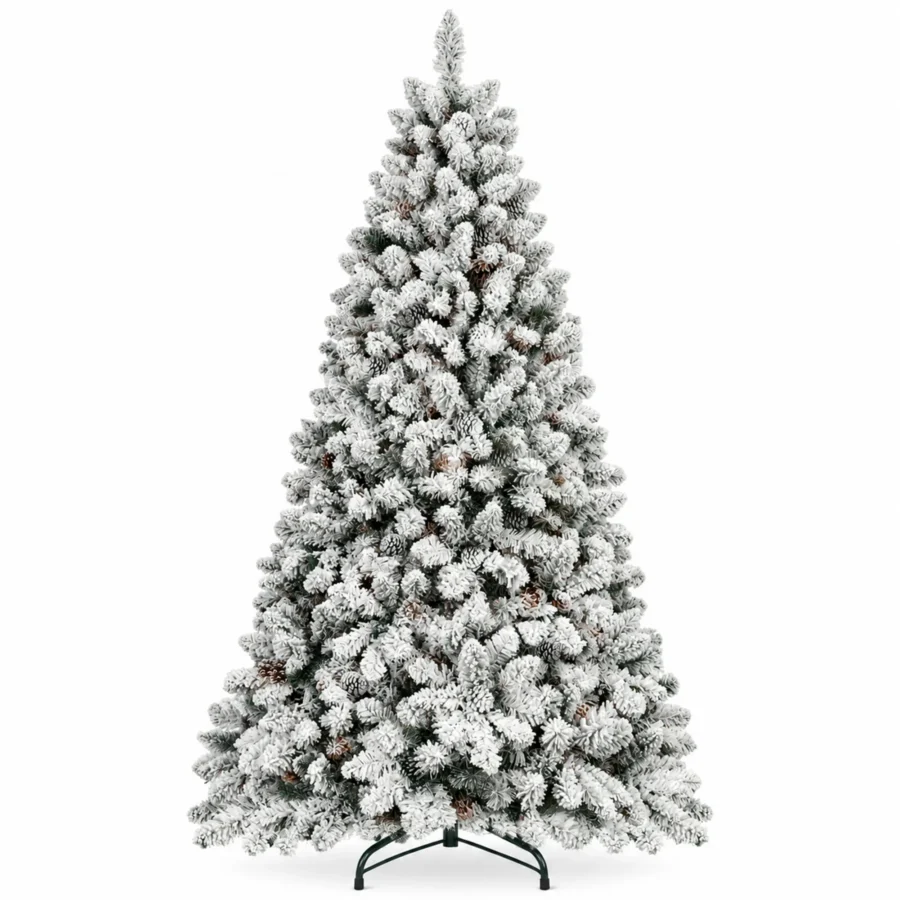 6 ft Flocked Artificial Christmas Tree, 888 Tips