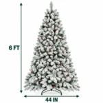 6 ft Flocked Artificial Christmas Tree, 888 Tips