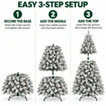6 ft Flocked Artificial Christmas Tree, 888 Tips