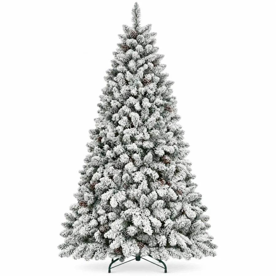 7 ft Flocked Artificial Christmas Tree, 1124 Tips
