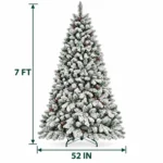 7 ft Flocked Artificial Christmas Tree, 1124 Tips