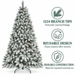 7 ft Flocked Artificial Christmas Tree, 1124 Tips