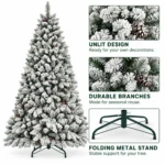 7 ft Flocked Artificial Christmas Tree, 1124 Tips