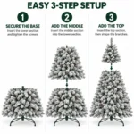 7 ft Flocked Artificial Christmas Tree, 1124 Tips