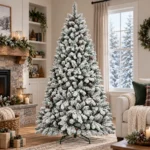 7 ft Flocked Artificial Christmas Tree, 1124 Tips