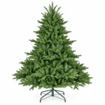 4 ft Unlit Artificial Christmas Tree with Layered Green PE/PVC Foliage, 714 Branch Tips, Hinged Sections and Metal Stand