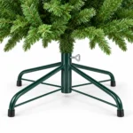4 ft Unlit Artificial Christmas Tree with Layered Green PE/PVC Foliage, 714 Branch Tips, Hinged Sections and Metal Stand