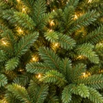 5 ft Prelit Artificial Christmas Tree with 350 Lights, Lush Green PE/PVC Foliage, 1,129 Tips, Hinged Branches and Metal Stand