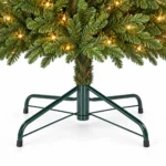 5 ft Prelit Artificial Christmas Tree with 350 Lights, Lush Green PE/PVC Foliage, 1,129 Tips, Hinged Branches and Metal Stand