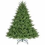 5 ft Unlit Artificial Christmas Tree with Layered Green PE/PVC Foliage, 1,129 Branch Tips, Hinged Sections and Metal Stand