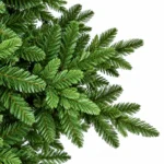 7 ft Unlit Artificial Christmas Tree with Layered Green PE/PVC Foliage, 2,257 Branch Tips, Hinged Sections and Metal Stand