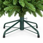 7 ft Unlit Artificial Christmas Tree with Layered Green PE/PVC Foliage, 2,257 Branch Tips, Hinged Sections and Metal Stand