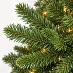 7.5 ft Prelit Artificial Christmas Tree with 850 Lights, Lush Green PE/PVC Foliage, 2,441 Tips, Hinged Branches and Metal Stand