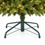 7.5 ft Prelit Artificial Christmas Tree with 850 Lights, Lush Green PE/PVC Foliage, 2,441 Tips, Hinged Branches and Metal Stand