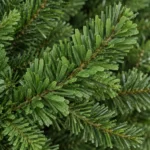 7.5 ft Unlit Artificial Christmas Tree with Layered Green PE/PVC Foliage, 2,441 Branch Tips, Hinged Sections and Metal Stand
