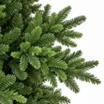 7.5 ft Unlit Artificial Christmas Tree with Layered Green PE/PVC Foliage, 2,441 Branch Tips, Hinged Sections and Metal Stand