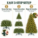 8 ft Prelit Artificial Christmas Tree with 900 Lights, Lush Green PE/PVC Foliage, 2,673 Tips, Hinged Branches and Metal Stand