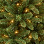 8 ft Prelit Artificial Christmas Tree with 900 Lights, Lush Green PE/PVC Foliage, 2,673 Tips, Hinged Branches and Metal Stand