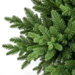 8 ft Unlit Artificial Christmas Tree with Layered Green PE/PVC Foliage, 2,673 Branch Tips, Hinged Sections and Metal Stand