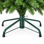 8 ft Unlit Artificial Christmas Tree with Layered Green PE/PVC Foliage, 2,673 Branch Tips, Hinged Sections and Metal Stand