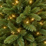 9 ft Prelit Artificial Christmas Tree with 1,100 Lights, Lush Green PE/PVC Foliage, 3,451 Tips, Hinged Branches and Metal Stand