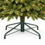 9 ft Prelit Artificial Christmas Tree with 1,100 Lights, Lush Green PE/PVC Foliage, 3,451 Tips, Hinged Branches and Metal Stand