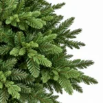 9 ft Unlit Artificial Christmas Tree with Layered Green PE/PVC Foliage, 3,451 Branch Tips, Hinged Sections and Metal Stand