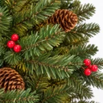 4 ft Prelit Potted Artificial Christmas Tree with 100 Multicolor LED Lights, Pinecones, Red Berry Accents and Decorative Planter