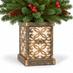4 ft Prelit Potted Artificial Christmas Tree with 100 Multicolor LED Lights, Pinecones, Red Berry Accents and Decorative Planter