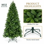 6 ft Artificial Christmas Tree, 1032 Tips