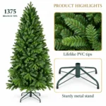 7 ft Artificial Christmas Tree, 1375 Tips