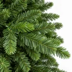 7.5 ft Unlit Artificial Christmas Tree with Layered Green PE/PVC Foliage, 1,599 Branch Tips, Hinged Branches and Metal Stand