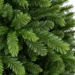 7.5 ft Unlit Artificial Christmas Tree with Layered Green PE/PVC Foliage, 1,599 Branch Tips, Hinged Branches and Metal Stand