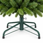 7.5 ft Unlit Artificial Christmas Tree with Layered Green PE/PVC Foliage, 1,599 Branch Tips, Hinged Branches and Metal Stand