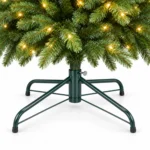 7.5 ft Prelit Artificial Christmas Tree with 450 Warm White LED Lights, Layered Green PE/PVC Foliage, 1,599 Tips and Metal Stand
