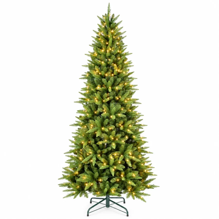 6 ft Artificial Christmas Tree, 850 Tips, 300 Warm White Lights