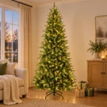 6 ft Artificial Christmas Tree, 850 Tips, 300 Warm White Lights