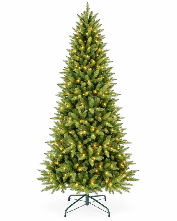 7 ft Artificial Christmas Tree, 1180 Tips, 400 Warm White Lights