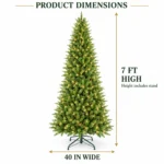7 ft Artificial Christmas Tree, 1180 Tips, 400 Warm White Lights