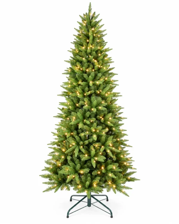 7.5 ft Artificial Christmas Tree, 1396 Tips, 450 Warm White Lights
