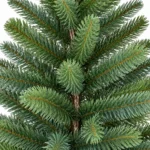 2 ft Unlit Artificial Tabletop Christmas Tree, Blue Green PE/PVC Branches, Rustic Wrapped Base, 65 Tips for Desk and Counter Decor