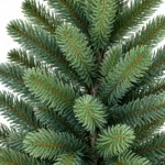 3 ft Unlit Artificial Christmas Tree, Blue Green PE/PVC Foliage, Rustic Wrapped Base, 192 Tips for Tabletop and Entryway Holiday Decor