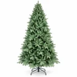 4 ft Unlit Artificial Christmas Tree, Full Blue Green PE/PVC Foliage, 475 Tips, Hinged Branches and Metal Stand for Home or Office